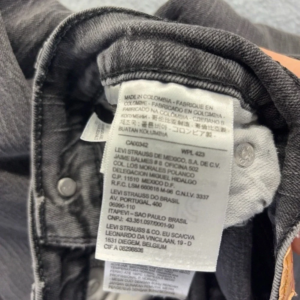Levis 514 Jeans Mens 31X32 Black‎ Straight Low Rise Stretch Distressed Denim